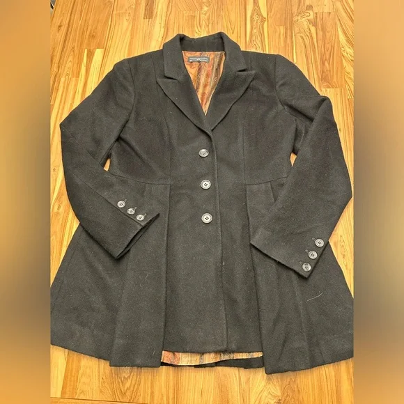 Peruvian Connection black jacket baby alpaca and wool tailored fit size 14 - Picture 4 of 9